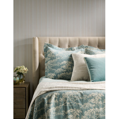 Kyoto Pines Hand Woven Floral Coverlet