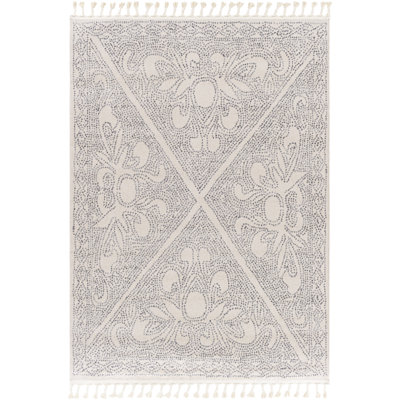 Tapis oriental gris anthracite / ivoire