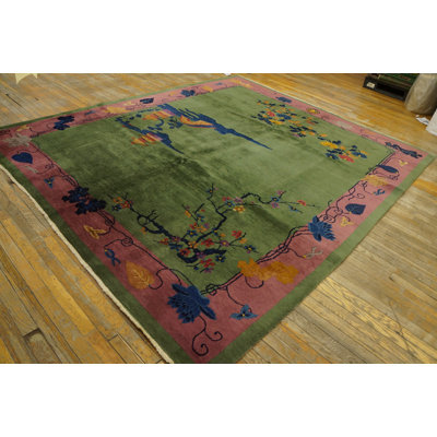 Tapis art déco chinois en laine antique
