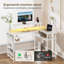 Bureau d'ordinateur en forme de L de 43 po avec prise de courant, bureau de coin de jeu avec lumières DEL, table de bureau personnel avec tablettes de rangement et support pour chambre à coucher-118621578