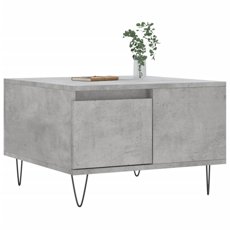 McBrine Four Leg Coffee Table with Storage, Concrete Grey