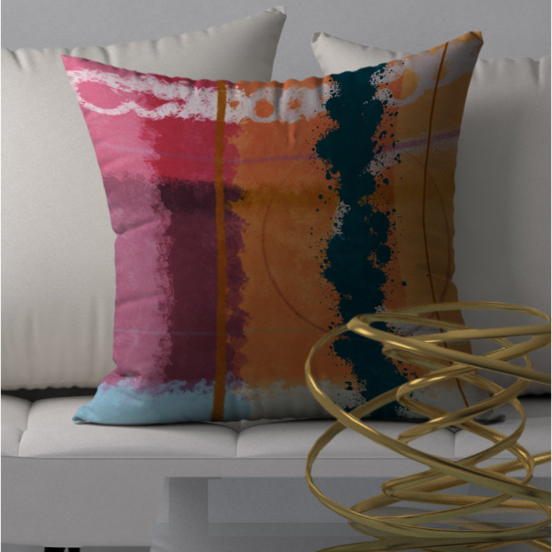  Housse et insert de coussin carré Out Outy Tangy, 18" x 18"