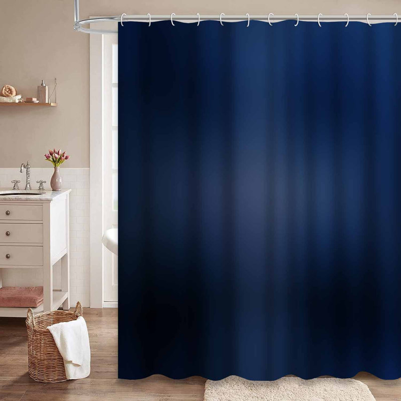 Magnifique rideau de douche bleu marine lisse avec 12 crochets, L 72 po x l 72 po