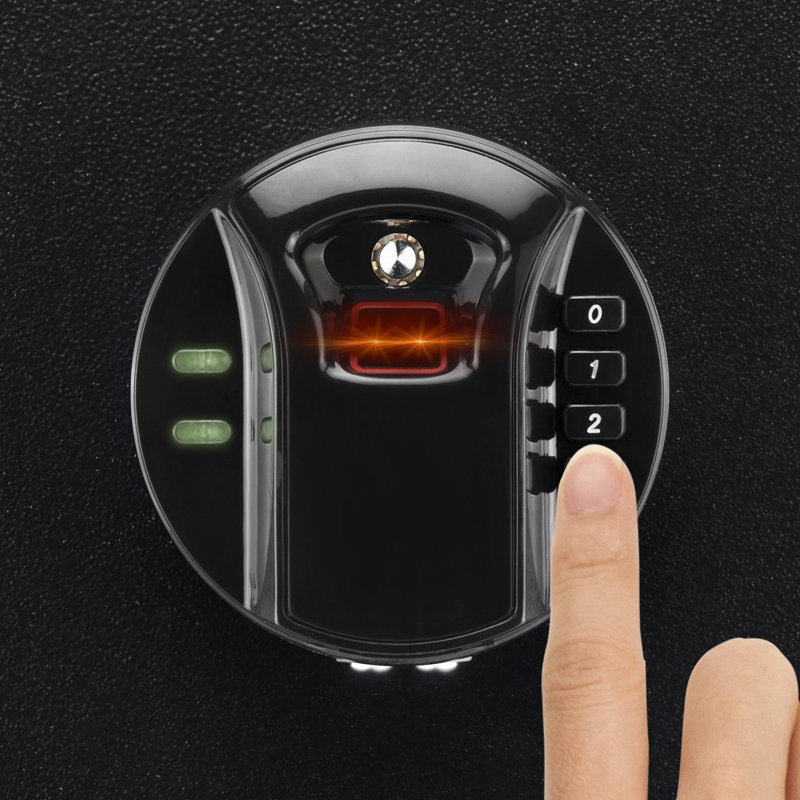Black Steel Biometric Digital Keypad Safe with Fingerprint Scanner