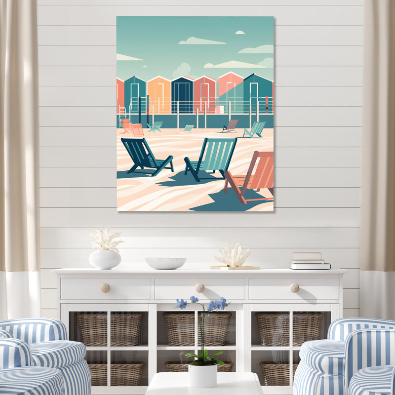 " Beachside Rest V ", Wrapped Canvas, 32" H x 24" W x 1" D