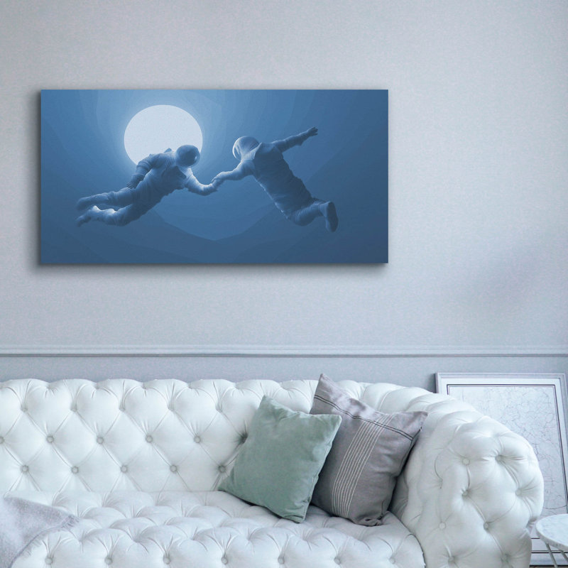  «Moonlight Astronaut Dance» par Ann Klee, art mural sur toile, 60 po x 30 po, H 30 po x l 60 po
