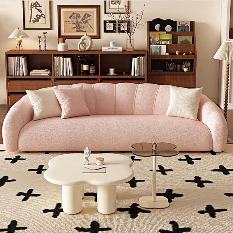 French Retro Pink Living Room Sofa