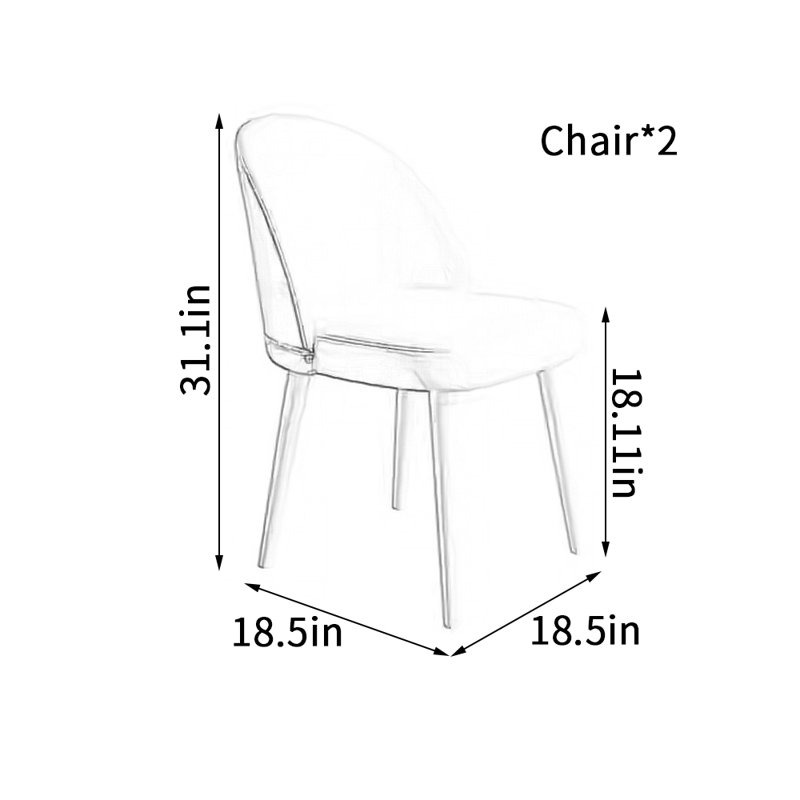 Chaises de salle à manger modernes et simples en similicuir, 2