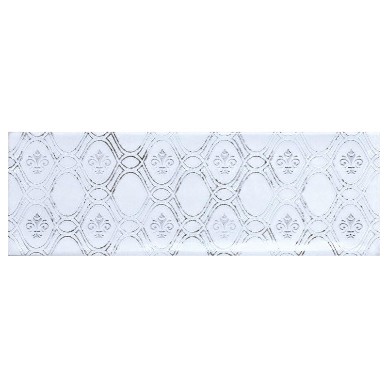 Paris 4" x 12" Patterned Subway Tile, Blue