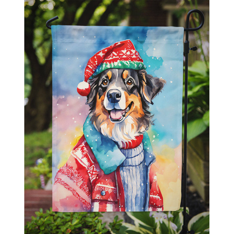 Polyester double face Noël, H 15,5 po x l 11,25 po