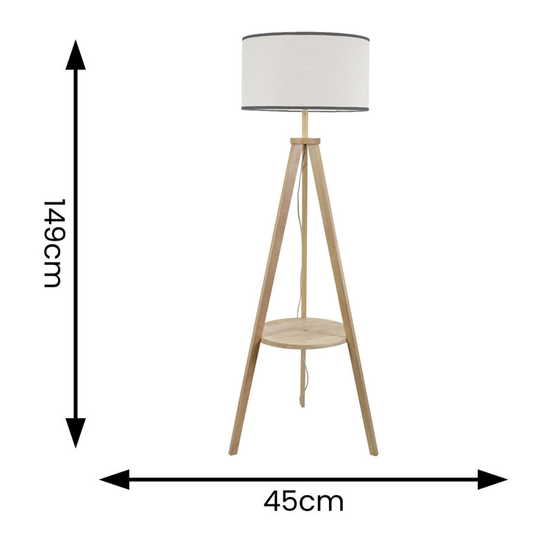 Aristeia 149cm Tripod Floor Lamp, Natural, No, Natural/Black