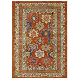 Rustic Antique Caucasian Tribal Floral Pattern Seychour Rug