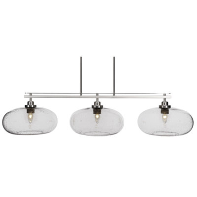 Agnon 3 Light Island Light Shown With 13" Glass