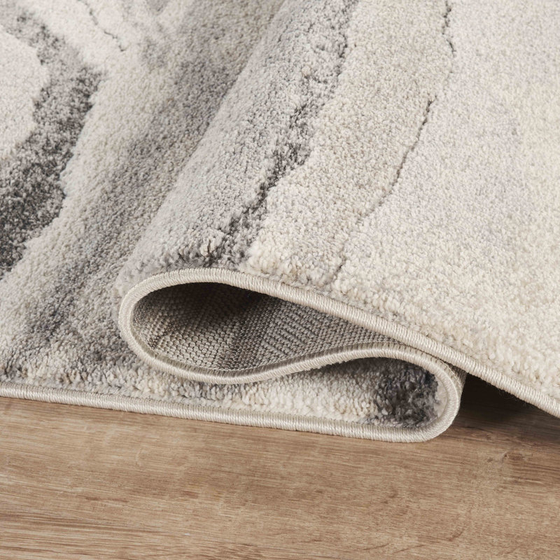 Tapis abstrait gris et beige Abani, Rectangle 4pi x 6 pi