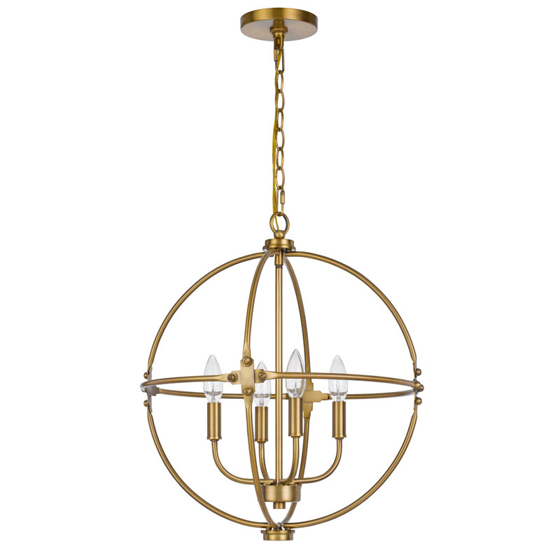 Lustre Shefy 18 po, anneau candélabre verrouillé, laiton
