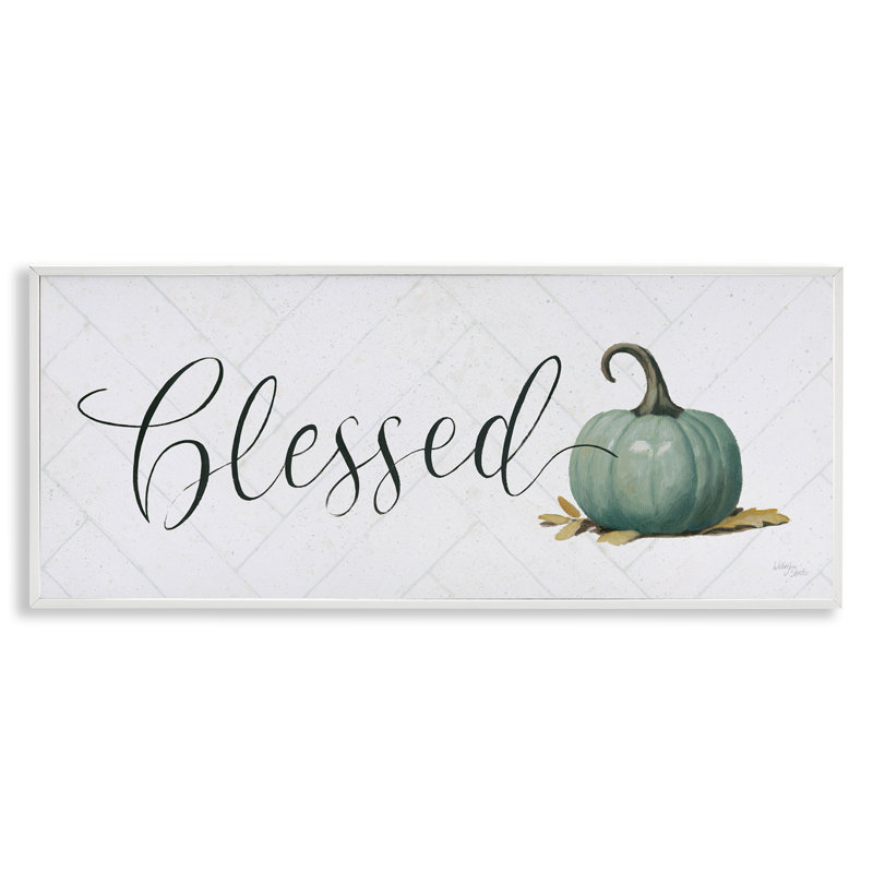 «Blessed with Pumpkin», art giclée par Wellington Studio, Estampe numérique encadrée blanc bord de mer, H 13 po x l 30 po