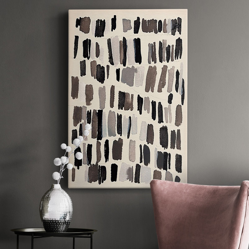Craie et silex III, toile tendue avec châssis de qualité supérieure - prête à être accrochée, H 18 po x l 12 po x P 1 po