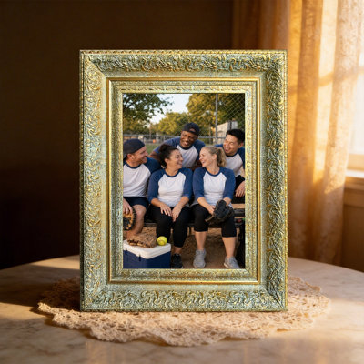 Antique Gold 3 PCS 5" x 7" Clean Line Picture Frame with Shelf Ready Design