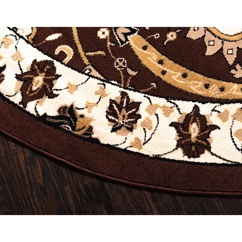 Kashan Floral Indoor Rug, Round 8'