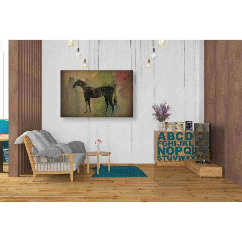 «Cheval noir V2» par Ryan Fowler, impression sur toile tendue, H 26 po x l 40 po x P 1,25 po