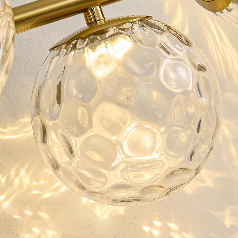 Luminaires de salle de bain dorés: applique murale en laiton doré brossé 5 lumières Modern Bath