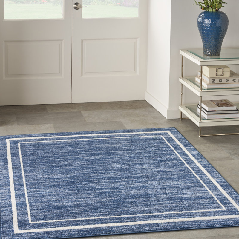 Tapis intérieur / extérieur bleu marine Nourison Essentials, Carré 5 pi