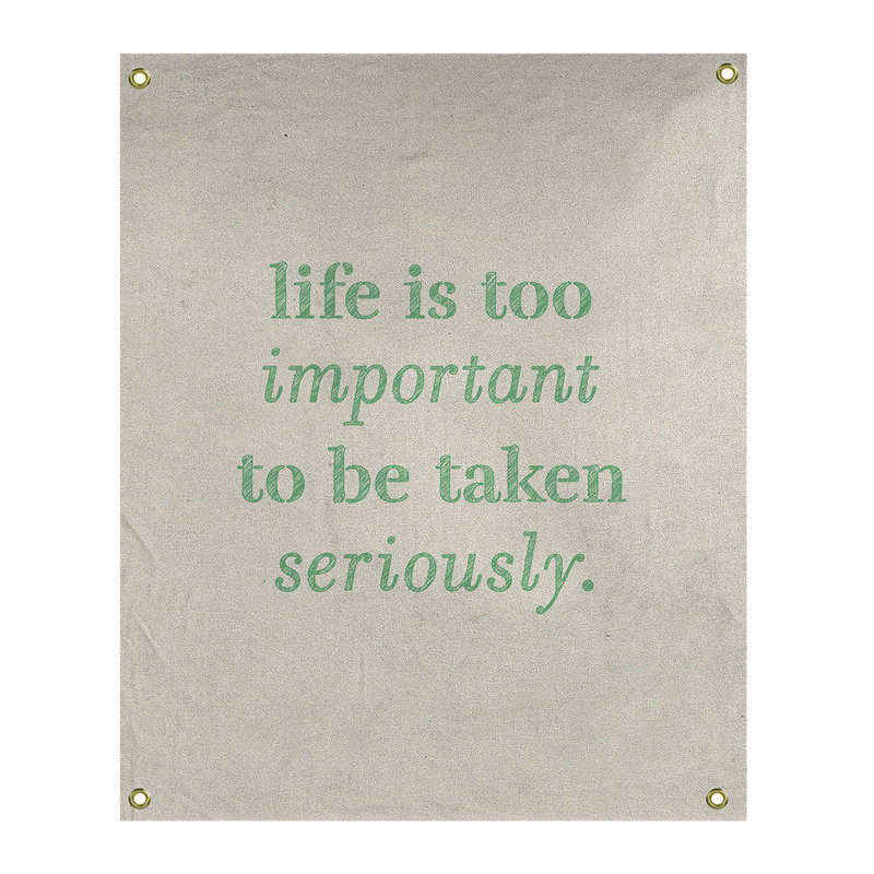 Tapisserie de levity et citation en polyester, H 36 po x l 26 po, Blanc / Vert