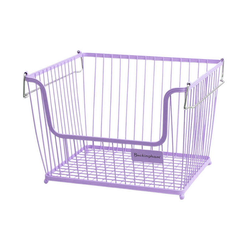 Buckingham Multi-Purpose Stackable Storage Organising Basket, Purple, 23cm H x 27.5cm W x 31.5cm D