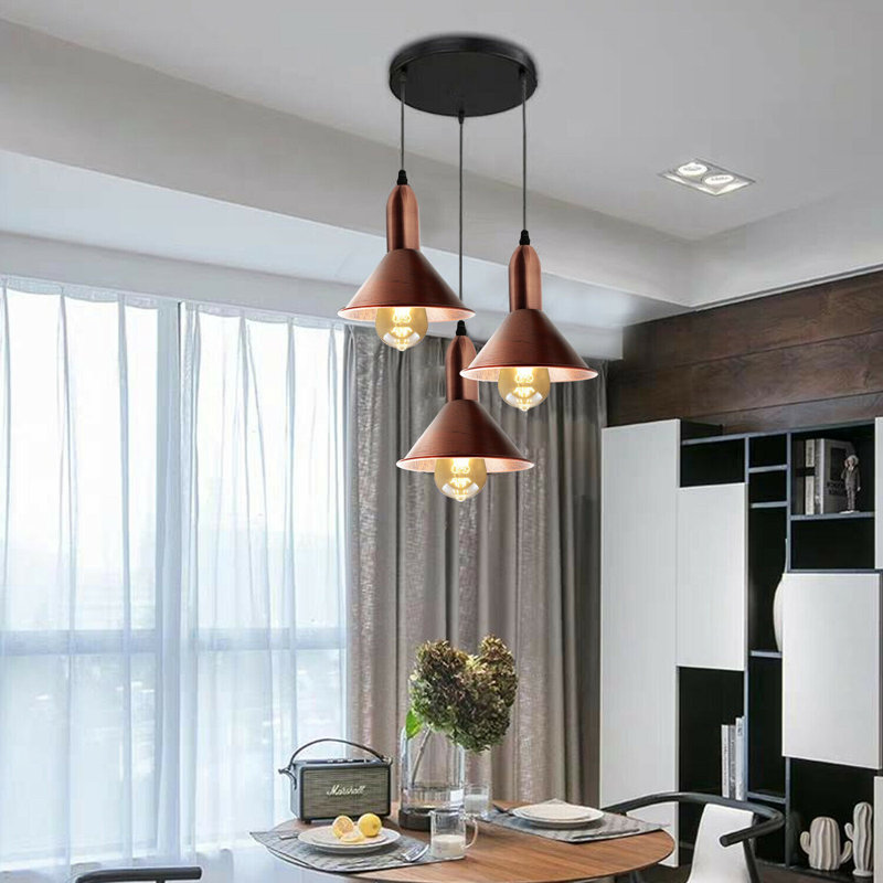 Garber 3 - Light Cluster Pendant, Rustic Red