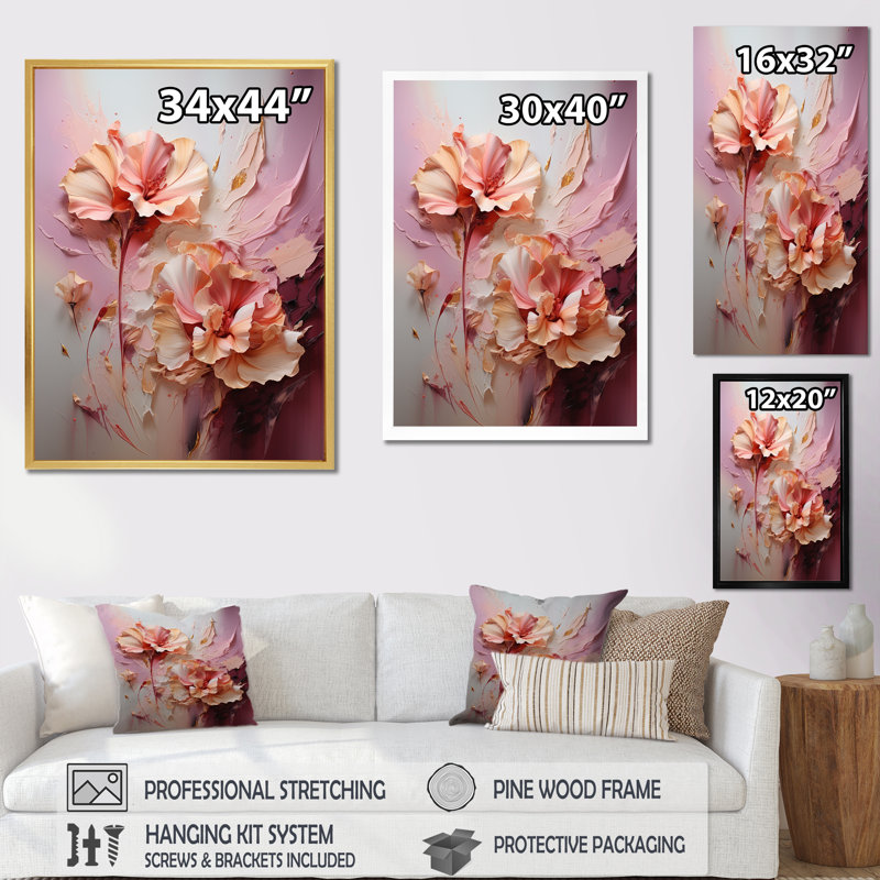 Orchidée élégante, rêve sur toile, Cadre naturel flottant, H 32 po x l 16 po x P 1 po