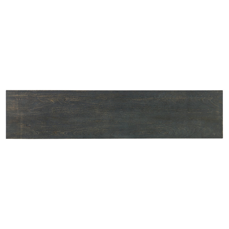 Black and Silver Mango Wood Credenza with Pewter Base