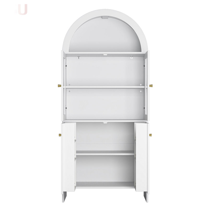 Armoire de dôme en panneau de fibres à densité moyenne de style moderne - une combinaison intelligente de rangement pour les collations et d'éclairage à DEL.