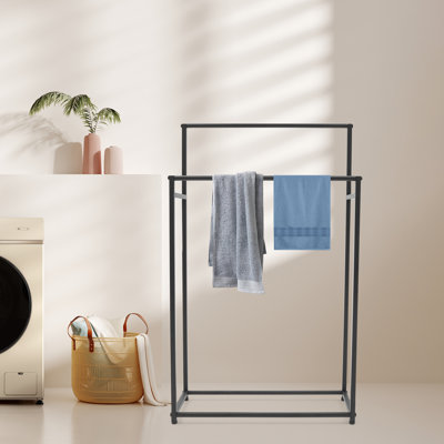 2 Tiers Freestanding Metal Towel Rack