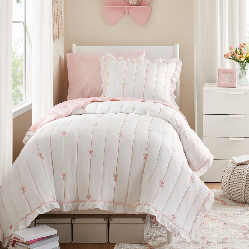 Ensembles de literie romantique en microfibre, courtepointe simple / simple TG pour les espaces jeunes