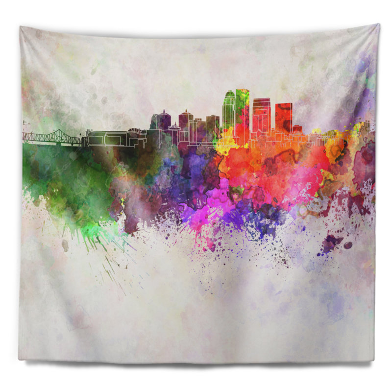 Louisville skyline tapisserie Cityscape, H 32 po x l 39 po