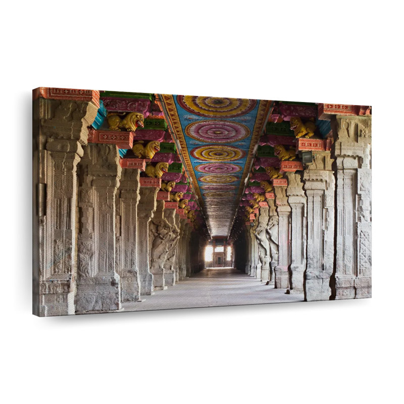 Impression sur toile, colonnes du temple Meenakshi, H 20 po x l 30 po x P 1,25 po