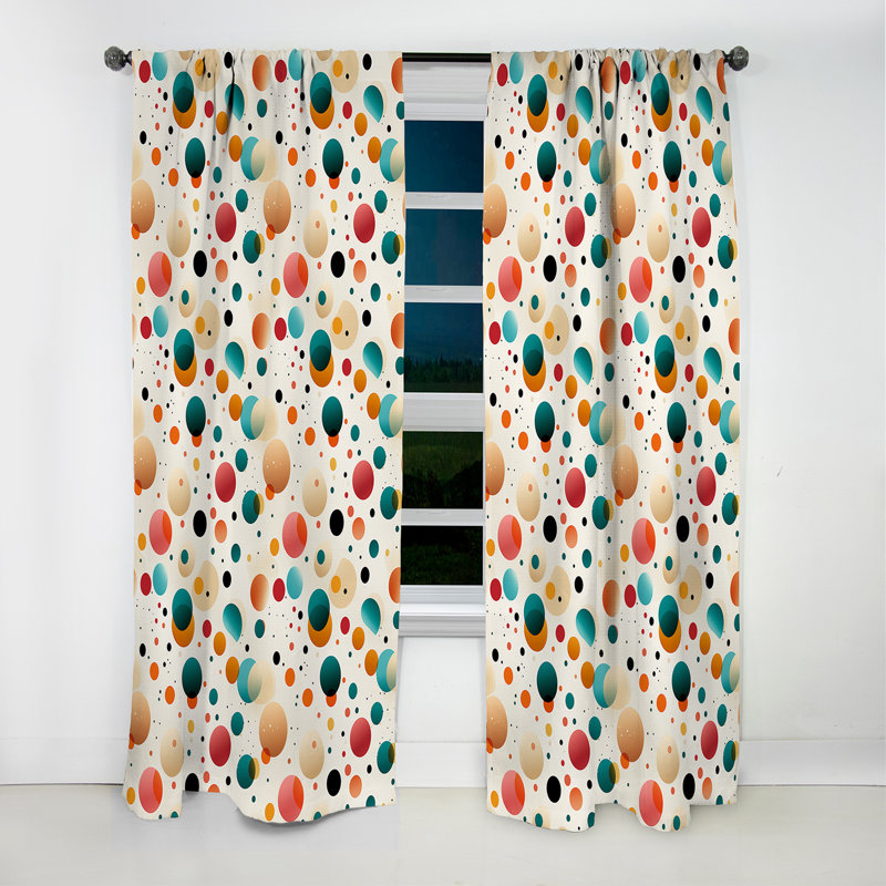 Playful Pop Art Polka Dots - Abstract Curtain - Blackout Abstract Curtain - 1 Panels, L 52 po x L 120 po