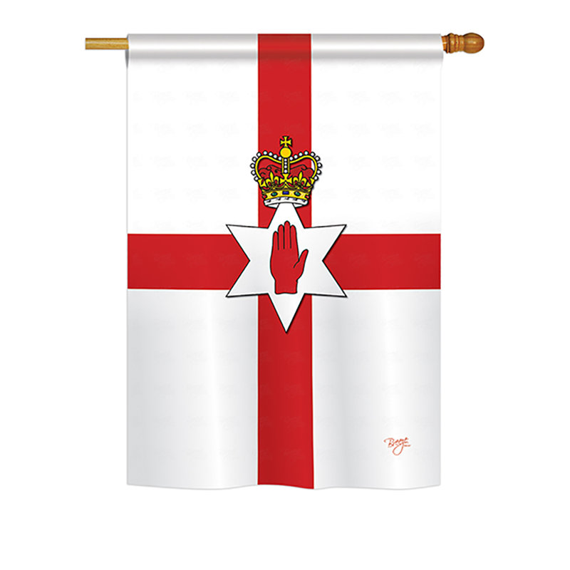 Drapeau pour maison 2 côtés en polyester northern ireland, H 40 po x l 28 po