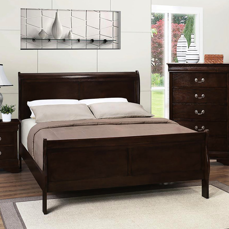 Classic Full Bed In Warm Cappuccino - Bedroom Charming Addition Finish Enhance Decor, Full
