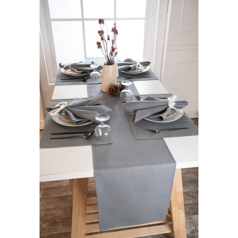 Chemin de table D'Moksha Homes, Gris anthracite, 108 po x 13 po