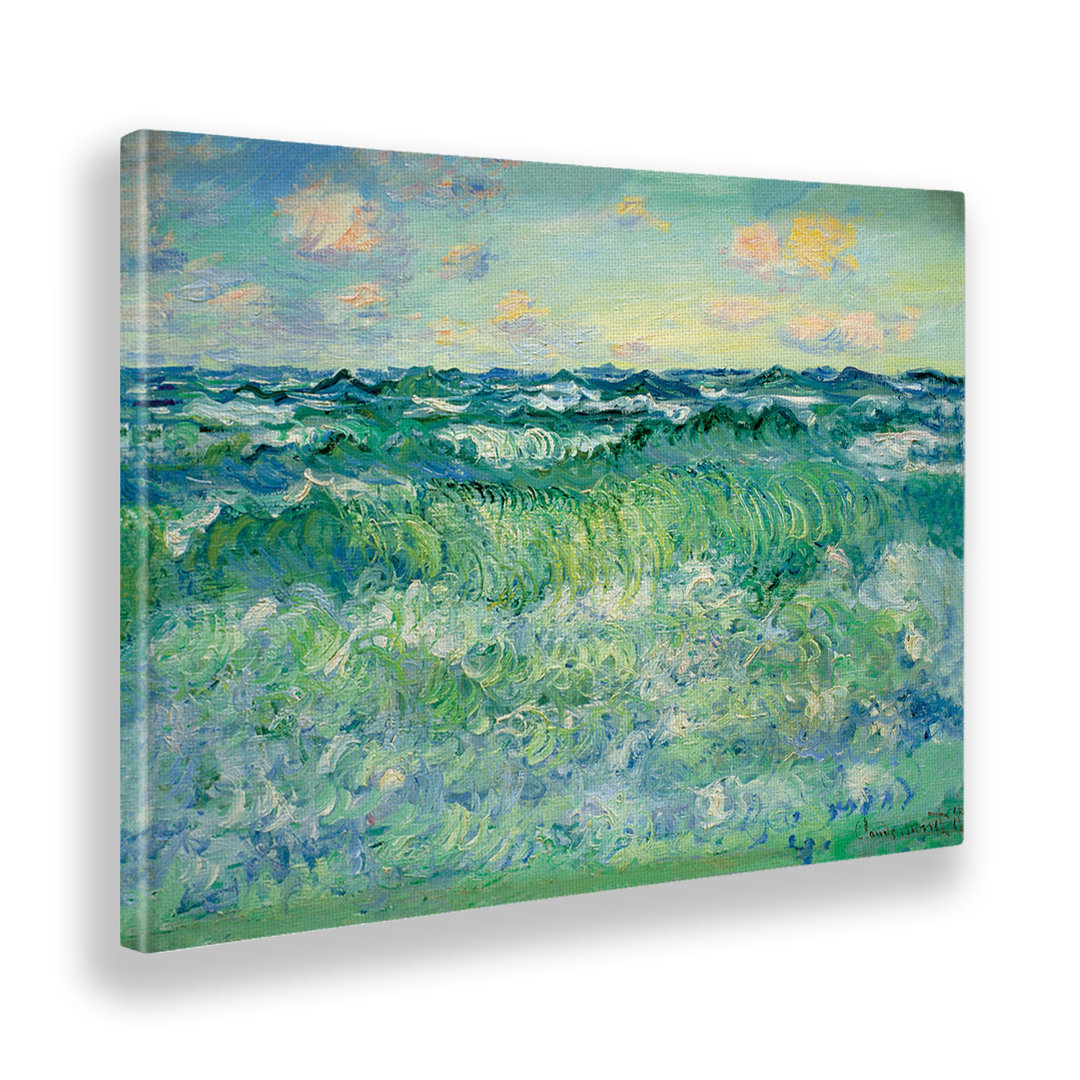 Gerahmtes Leinwandbild Rough Sea von Claude Monet