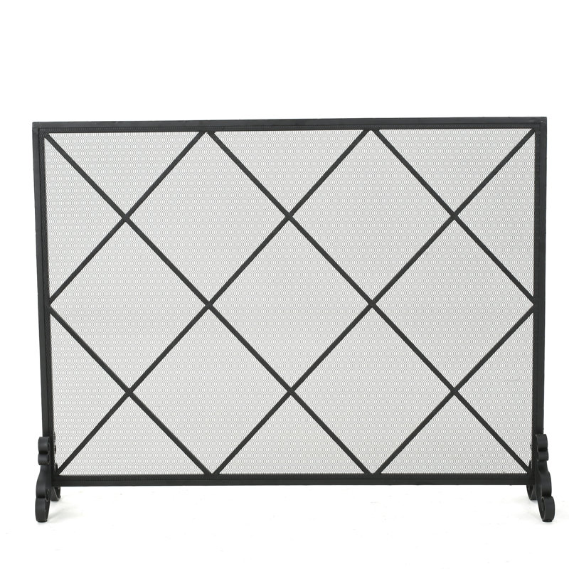 Pare-étincelles en fer à panneau simple en losange, 42,29 po x 8,84 po, 31,92 po
