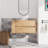 Wall Mount Bathroom Vanity 36", 45 Bevelled Handle, Soft Close 2/3 Extended Drawer, Imitative Oak, Plywood, Adjustable Shelves, Space Idea Mounted Renovation Project-1639747144
