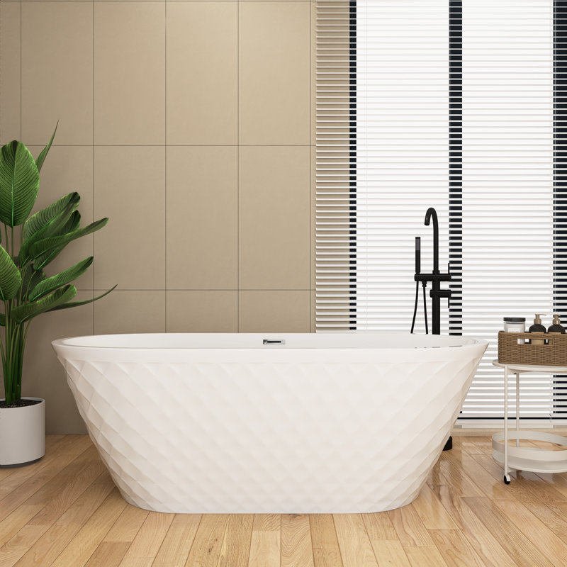 Baignoire de trempage autoportante en acrylique lustré 67 po x 31 po