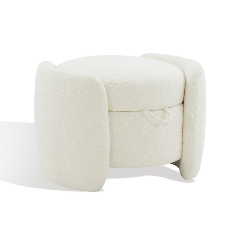 Samari Upholstered Ottoman, Ivory