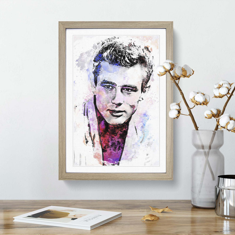 James Dean in Abstract - Framed Print, Oak Framed, 65cm H x 48cm W x 2cm D