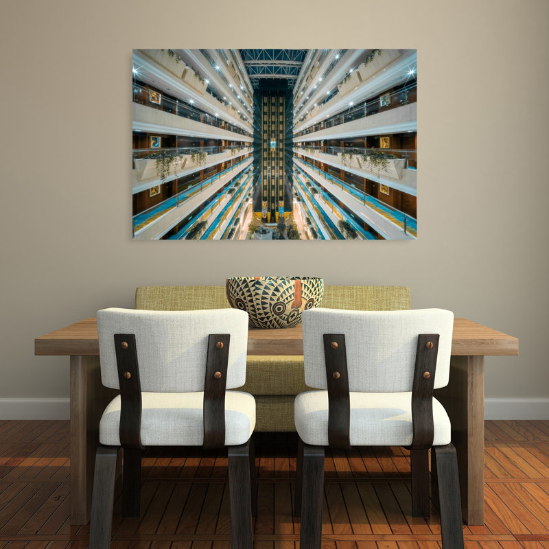 «Grand Hotel Atrium», impression d'art urbain élégant, H 32 po x l 48 po
