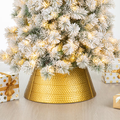 22"D Gold Hammer-harden Metal Tree Collar(KD)