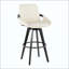 Tabouret de bar à hauteur fixe avec pivot en bois avec repose-pieds rond en métal - ensemble de 2-2143934771