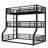 Bunk Bed, Heavy-Duty Metal Triple Bunk Bed with Guardrails and Noise-Reducing Design, Space-Saving-2088048287-2088048211